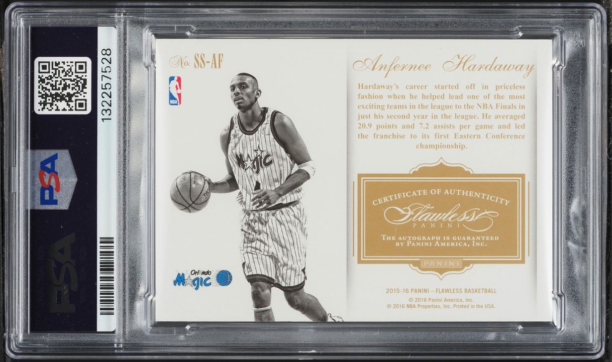 2015 Panini Flawless Super Signatures Anfernee Hardaway AUTO DNA 8 25/25 #SS-AF PSA 7 NRMT