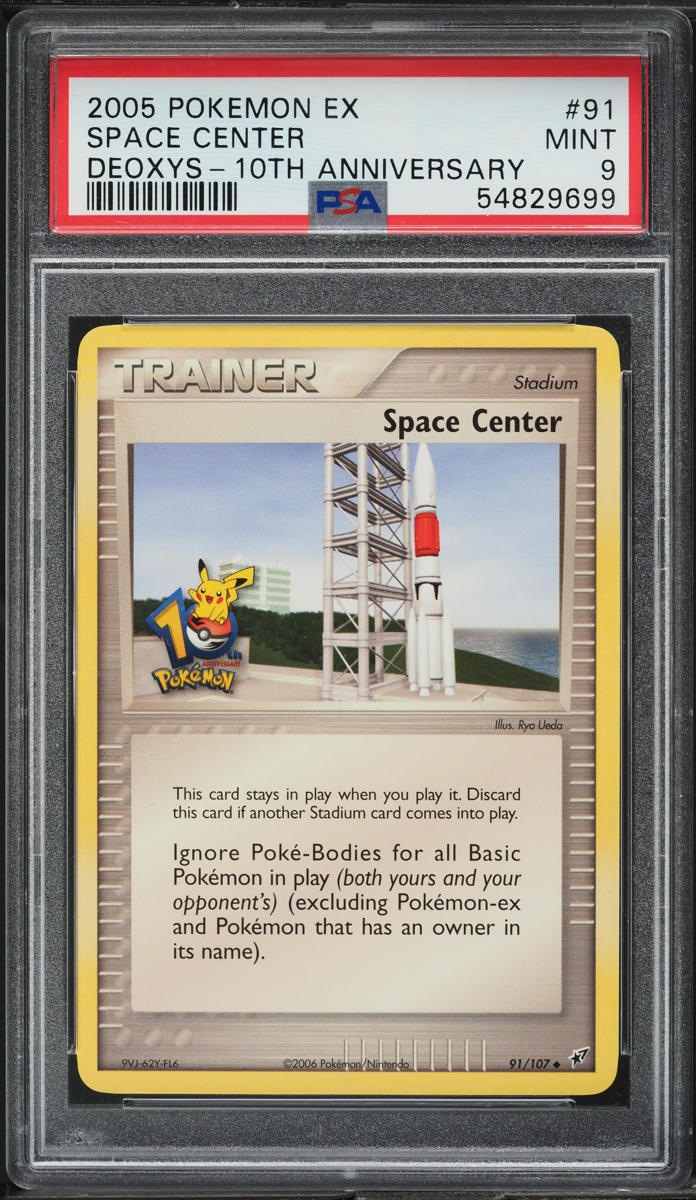 2005 Pokemon EX Deoxys 10th Anniversary Space Center #91 PSA 9 MINT
