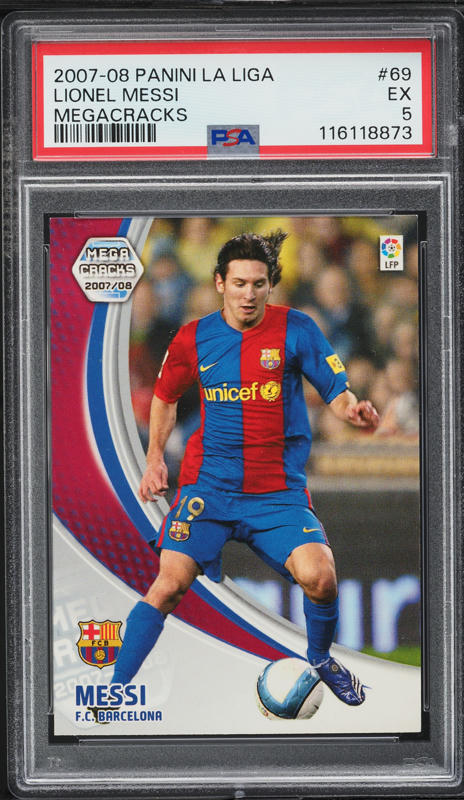 2007 Mundi Cromo Ediciones Estadio Liga Lionel Messi #33 PSA 8 NM