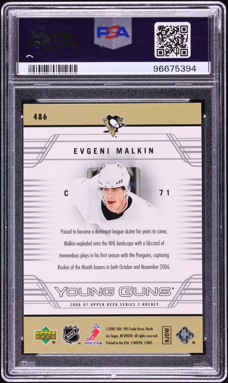 2006 Upper Deck Young Guns Evgeni Malkin ROOKIE #486 PSA 10 GEM MINT