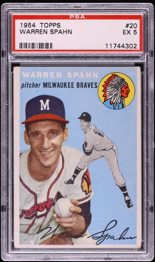 1954 Topps Warren Spahn #20 PSA 5 EX