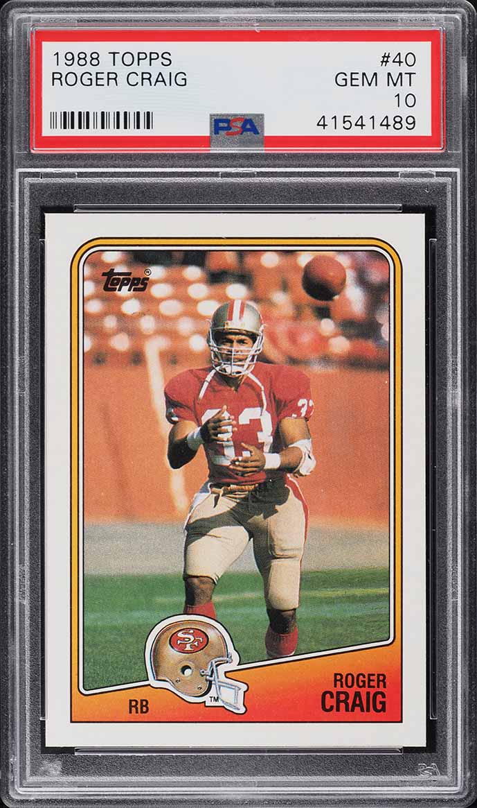 1988 Topps Football Roger Craig #40 PSA 10 GEM MINT