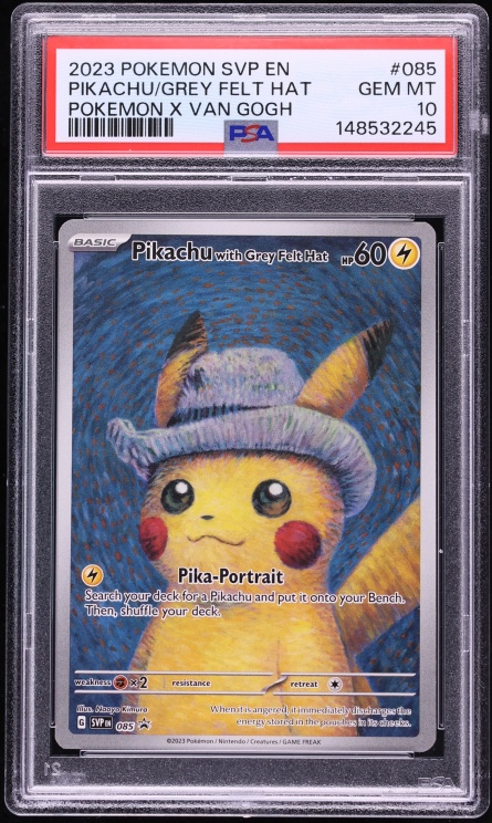 2023 Pokemon SV Black Star Promo Van Gogh Pikachu With Grey Felt Hat PSA 10 GEM MINT