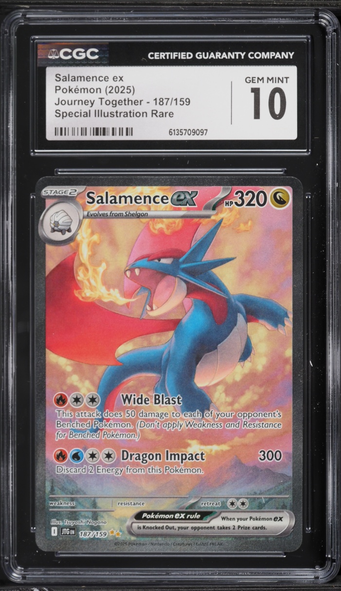 2025 Pokemon Scarlet & Violet Journey Together SIR Salamence ex #187 CGC 10 GEM MINT