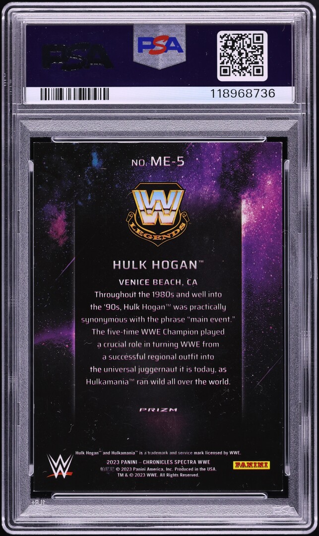2023 Panini Chronicles WWE Main Event Hulk Hogan #ME5 PSA 10 GEM MINT