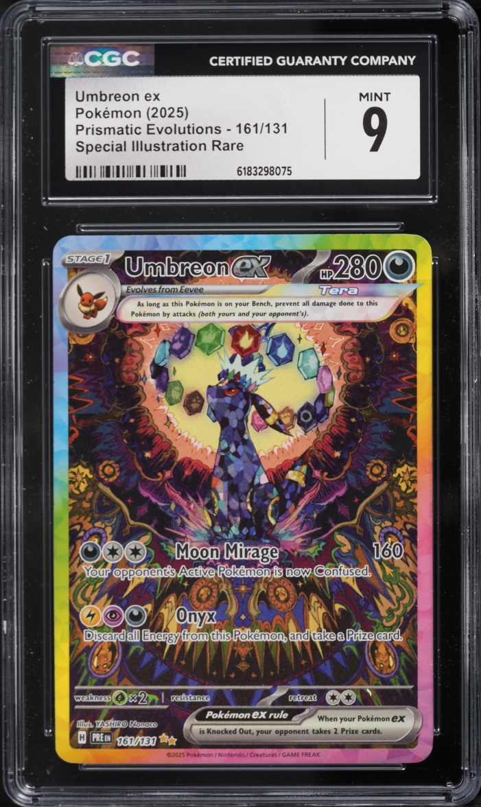 2025 Pokemon Scarlet & Violet Prismatic Evolutions SAR Umbreon Ex #161 CGC 9 MINT