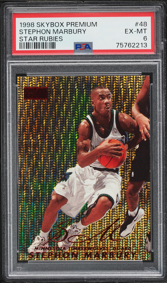 1998 Skybox Premium Star Rubies Stephon Marbury /50 #48 PSA 6 EXMT