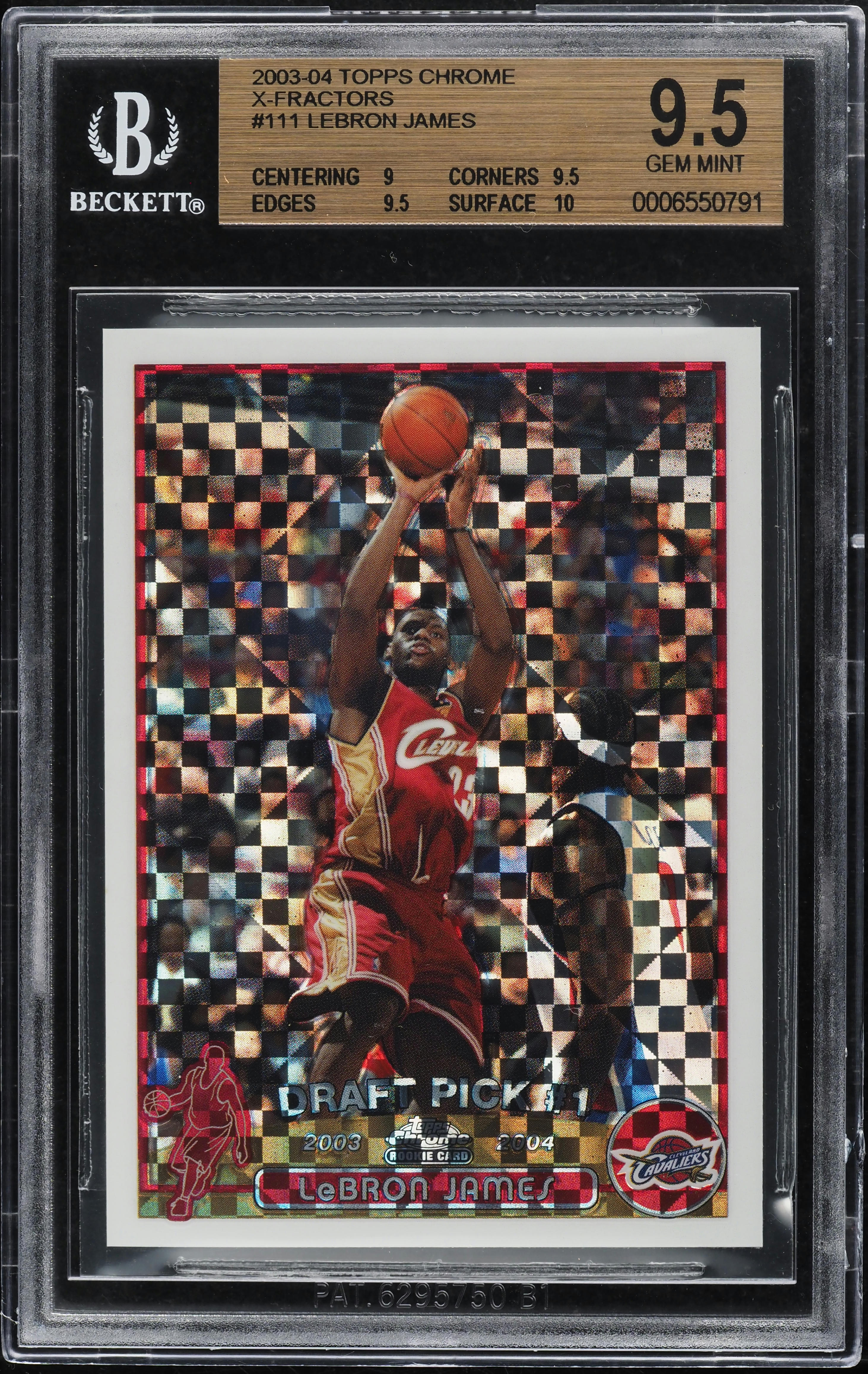 2003 Topps Chrome Xfractor LeBron James ROOKIE /220 #111 BGS 9.5