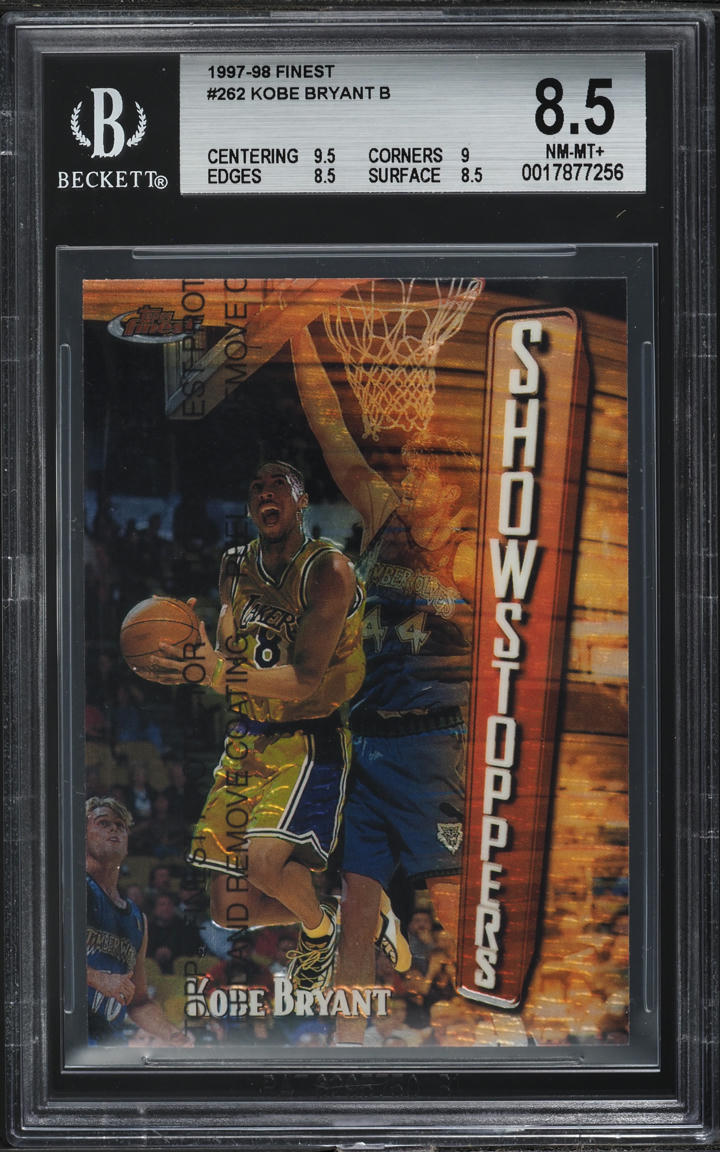1997 Finest Basketball w/ Coating Kobe Bryant #262 BGS 8.5 NM-MT+