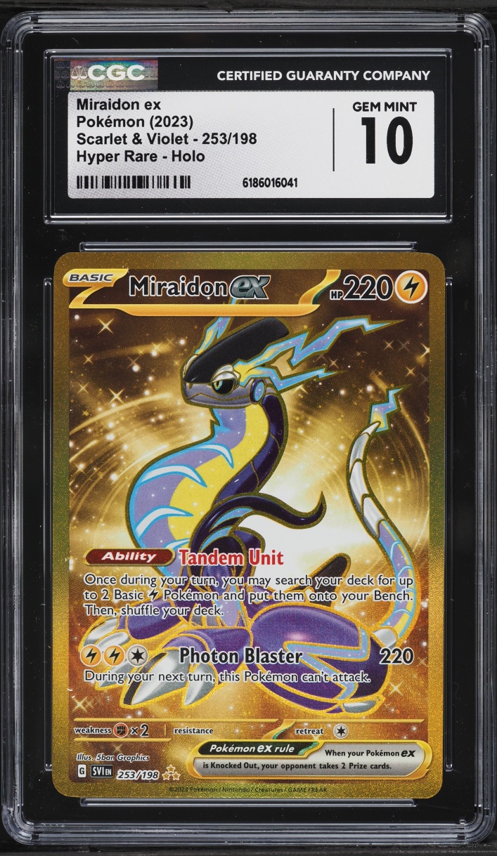 2023 Pokemon Scarlet & Violet Gold Rare Miraidon ex #253 CGC 10 GEM MINT