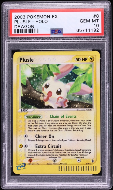 2003 Pokemon EX Dragon Holo Plusle #8 PSA 10 GEM MINT