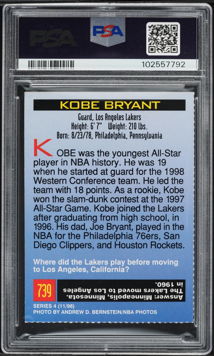 1998 Sports Illustrated For Kids Series 4 Kobe Bryant #739 PSA 6 EXMT