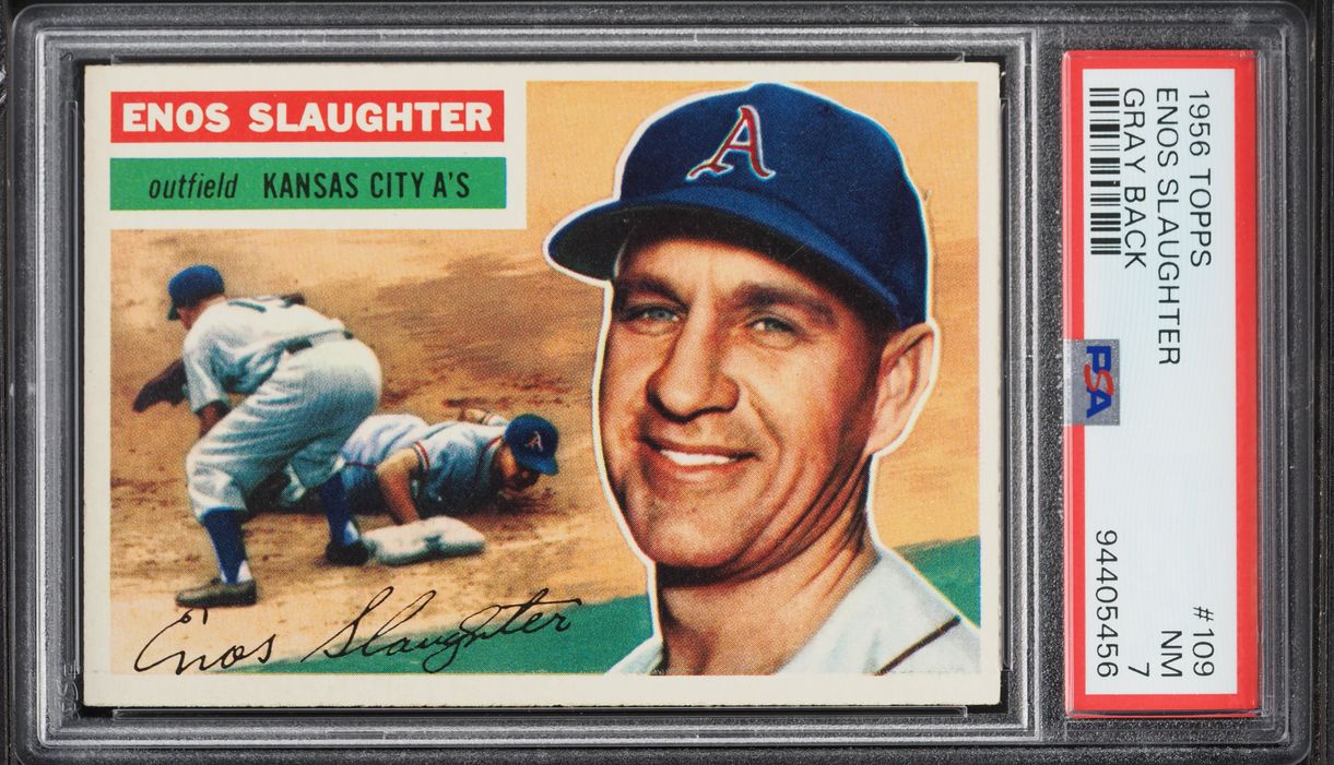 1956 Topps Enos Slaughter #109 PSA 7 NRMT