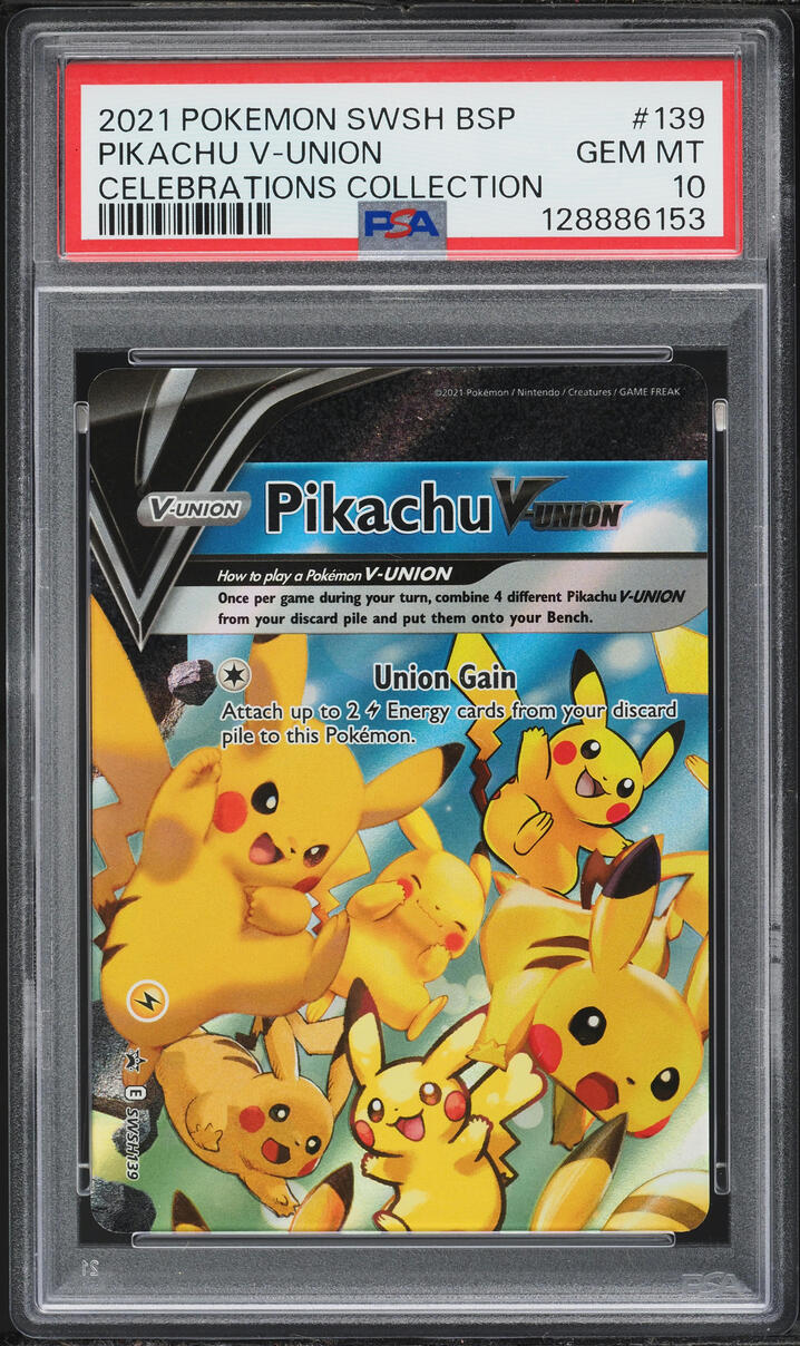 2021 Pokemon Sword & Shield Promo Celebrations Pikachu V-UNION #SWSH139 PSA 10 GEM MINT