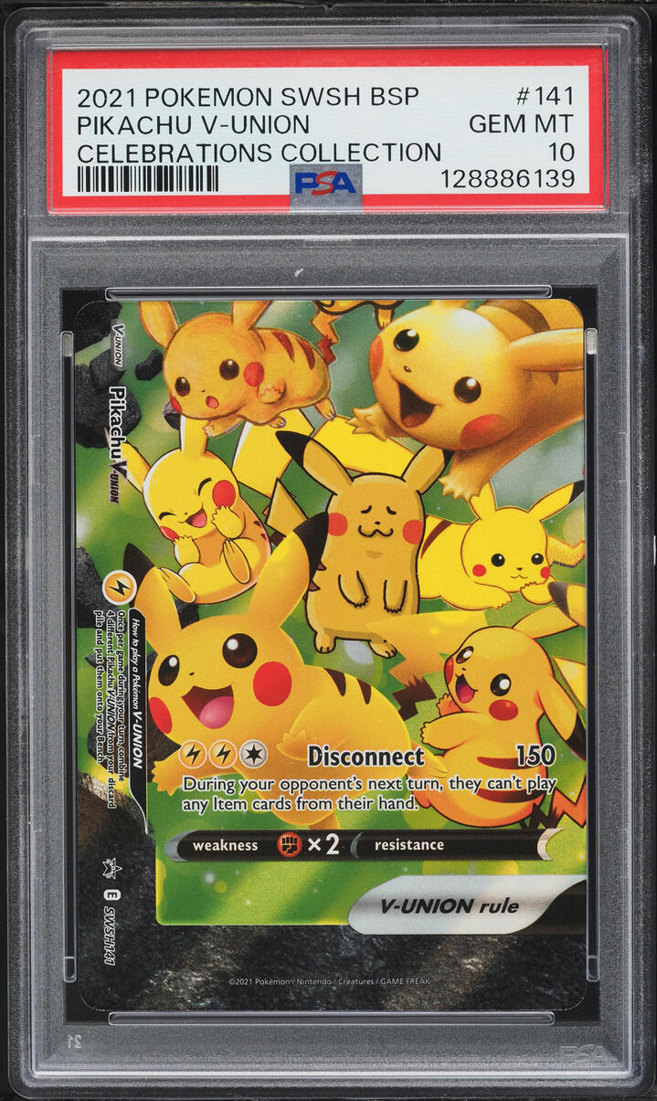2021 Pokemon Sword & Shield Promo Celebrations Pikachu V-UNION #SWSH141 PSA 10 GEM MINT