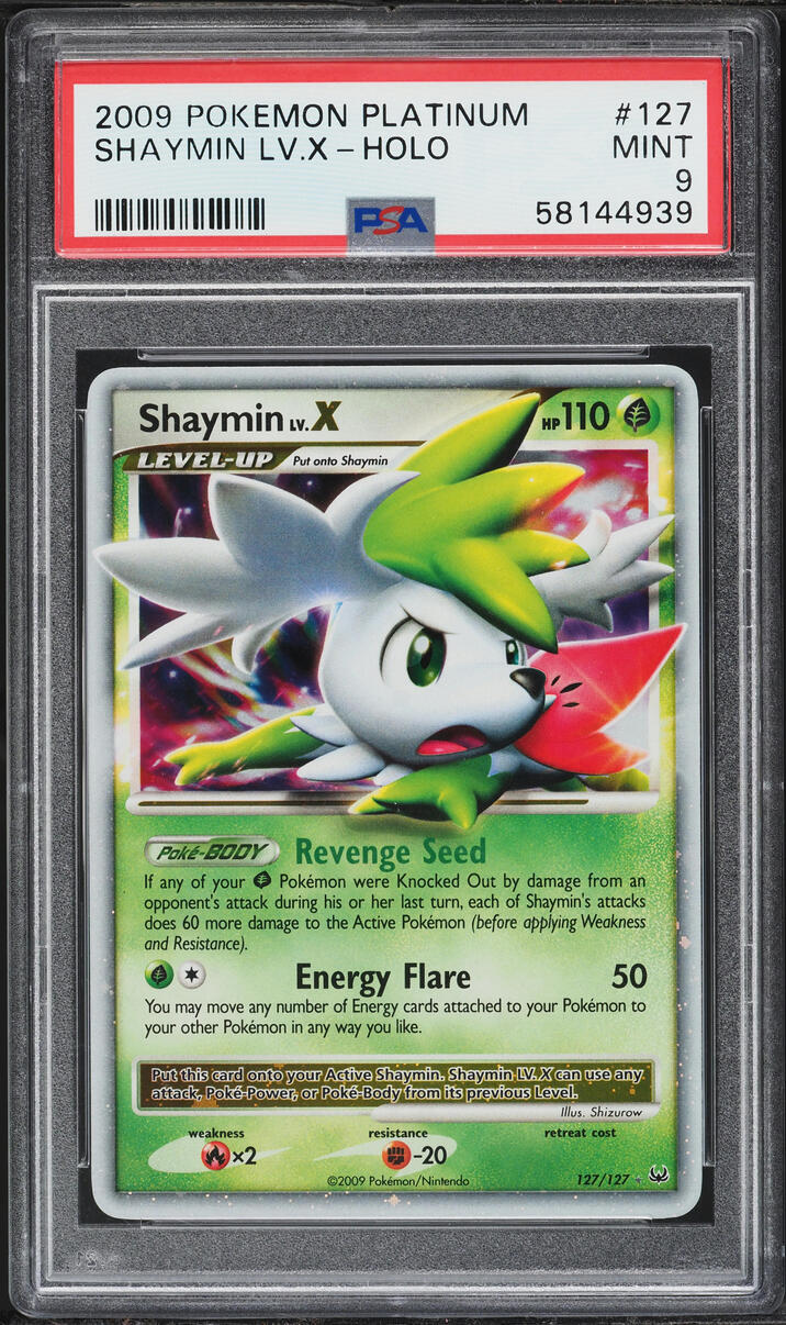 2009 Pokemon Platinum Holo Shaymin Lv.X #127 PSA 9 MINT