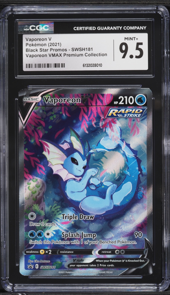 2021 Pokemon SWSH Promo VMAX Premium Collection Alt Art Vaporeon V #SWSH181 CGC 9.5 MINT+