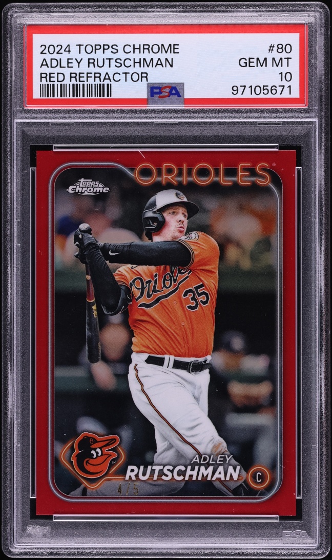 2024 Topps Chrome Red Refractor Adley Rutschman /5 #80 PSA 10 GEM MINT
