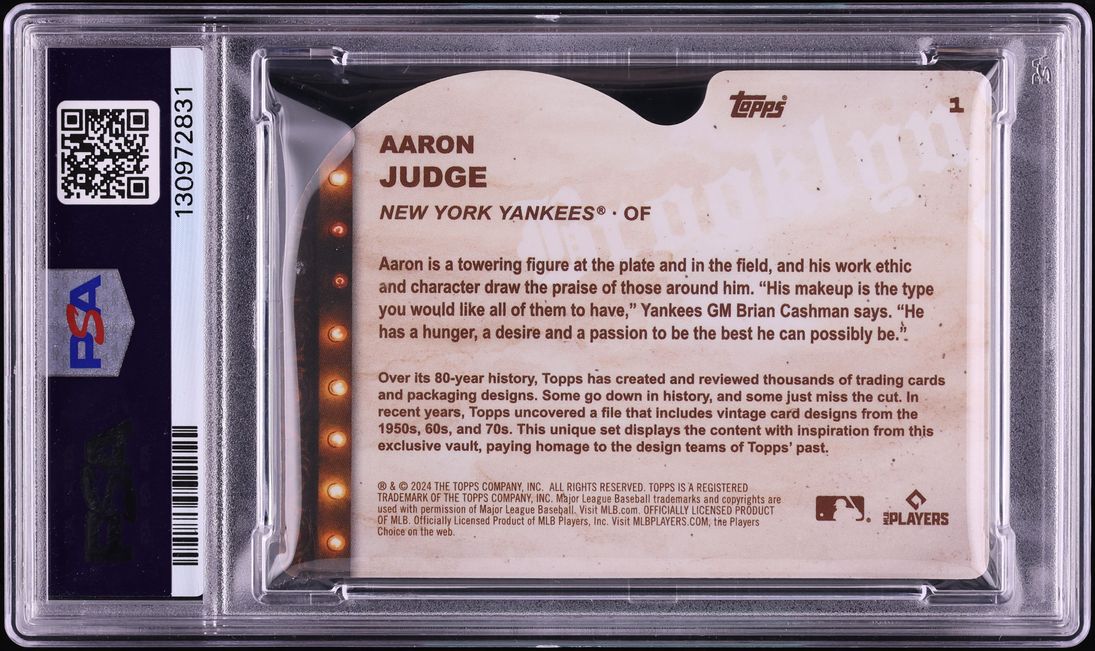 2024 Topps Brooklyn Collection Die-Cut Aaron Judge #1 PSA 10 GEM MINT