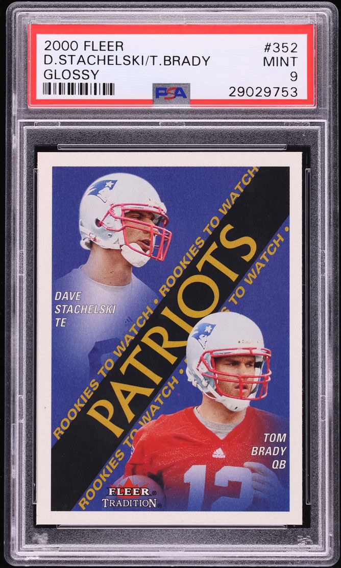 2000 Fleer Glossy Dave Stachelski Tom Brady ROOKIE #352 PSA 9 MINT