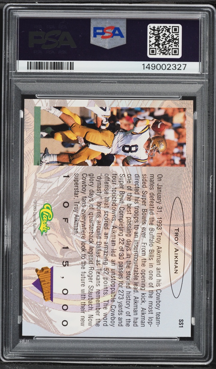 1993 Classic Superhero Comics Troy Aikman #SS1 PSA 8 NM-MT