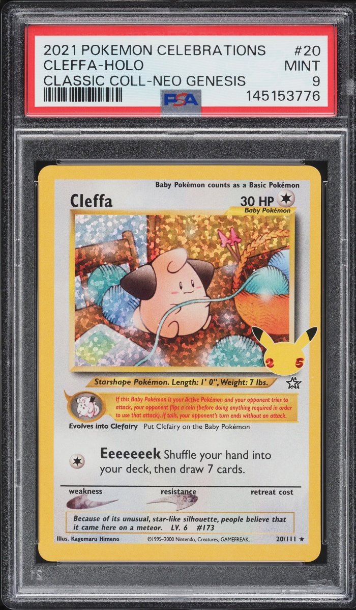 2021 Pokemon Sword & Shield Celebrations Classic Collection Holo Cleffa #20 PSA 9 MINT