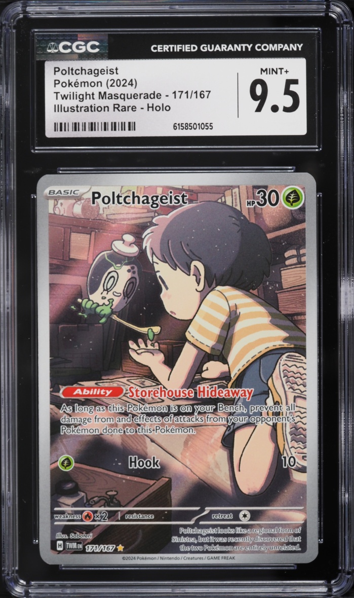 2024 Pokemon Scarlet & Violet Twilight Masquerade IR Poltchageist #171 CGC 9.5 MINT+