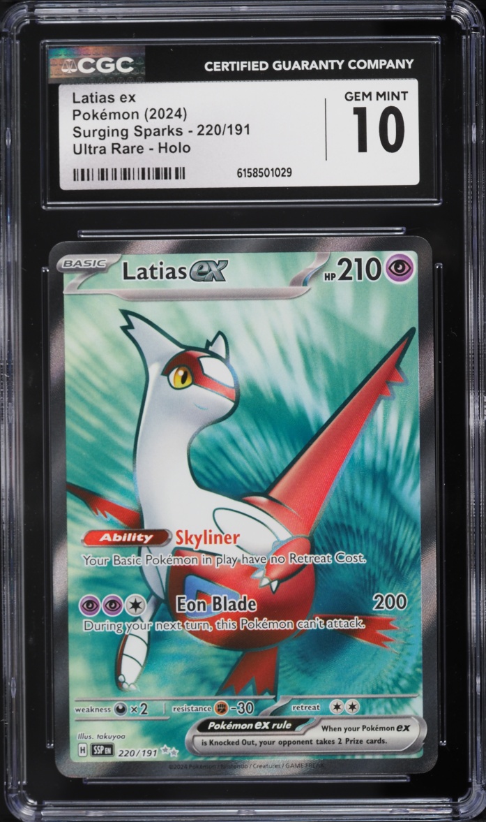 2024 Pokemon Scarlet & Violet Surging Sparks Full Art Latias ex #220 CGC 10 GEM MINT
