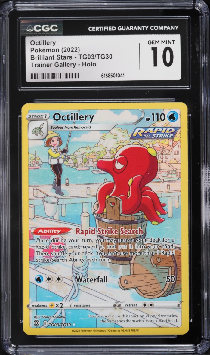 2022 Pokemon Sword & Shield Brilliant Stars Trainer Gallery CHR Octillery #TG03 CGC 10 GEM MINT