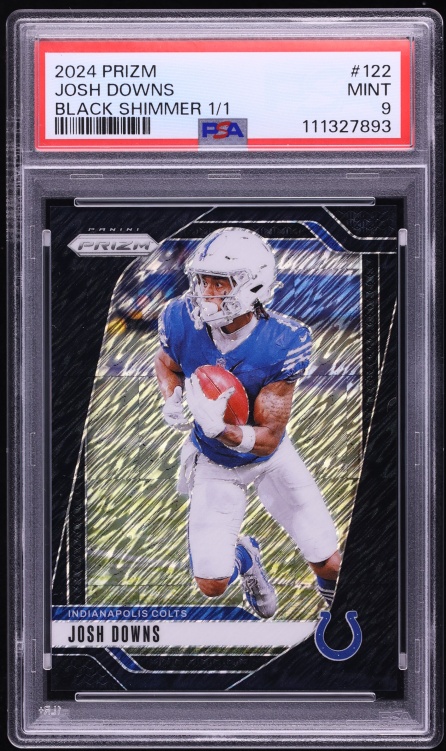 2024 Panini Prizm Black Shimmer Josh Downs 1/1 #122 PSA 9 MINT
