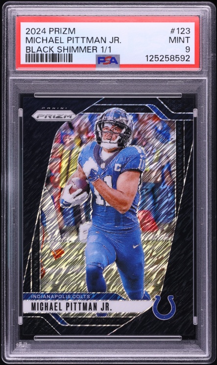 2024 Panini Prizm Black Shimmer Michael Pittman Jr. 1/1 #123 PSA 9 MINT