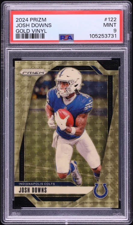 2024 Panini Prizm Gold Vinyl Josh Downs /5 #122 PSA 9 MINT
