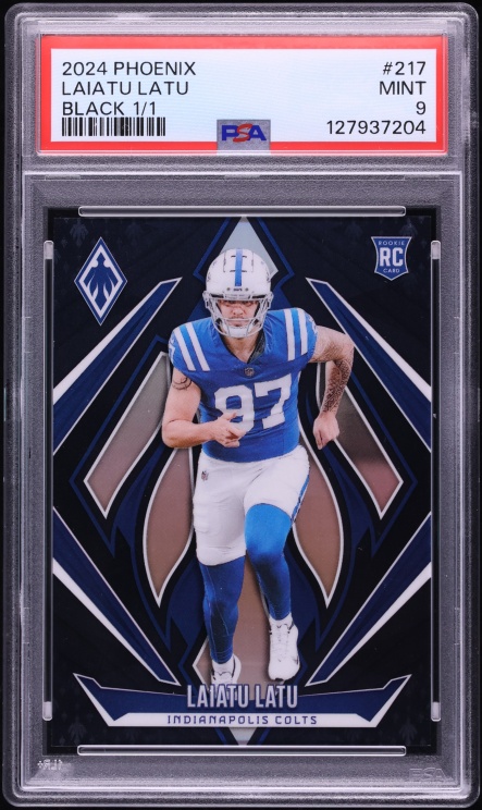 2024 Panini Phoenix Black Laiatu Latu ROOKIE 1/1 #217 PSA 9 MINT