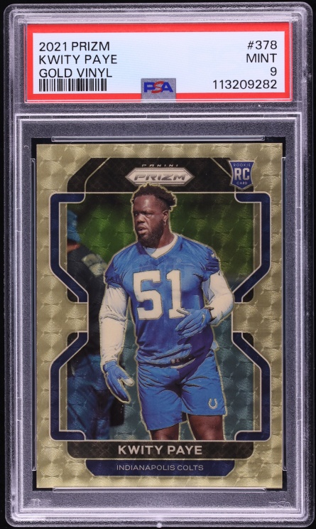 2021 Panini Prizm Gold Vinyl Kwity Paye ROOKIE 5/5 #378 PSA 9 MINT