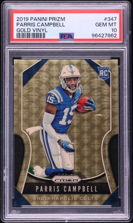 2019 Panini Prizm Gold Vinyl Parris Campbell ROOKIE /5 #347 PSA 10 GEM MINT