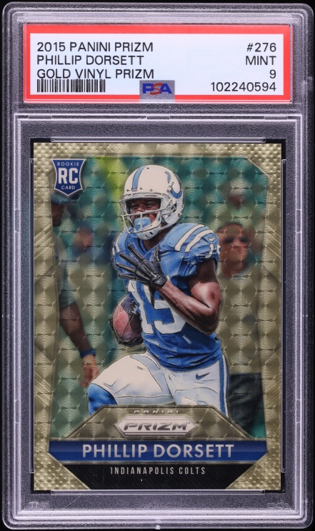 2015 Panini Prizm Gold Vinyl Phillip Dorsett ROOKIE 5/5 #276 PSA 9 MINT