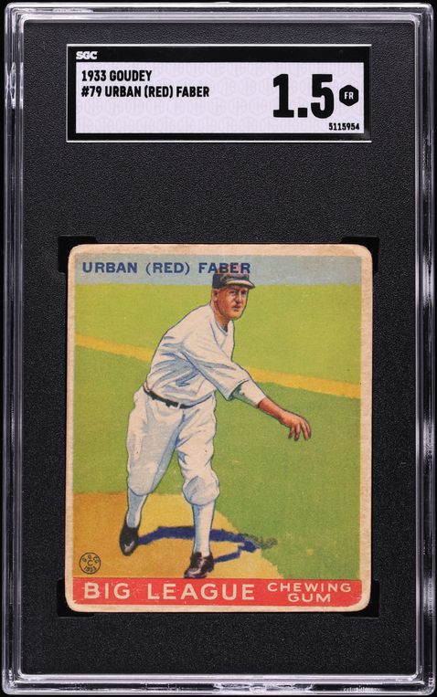 1933 Goudey Urban Red Faber #79 SGC 1.5 FR