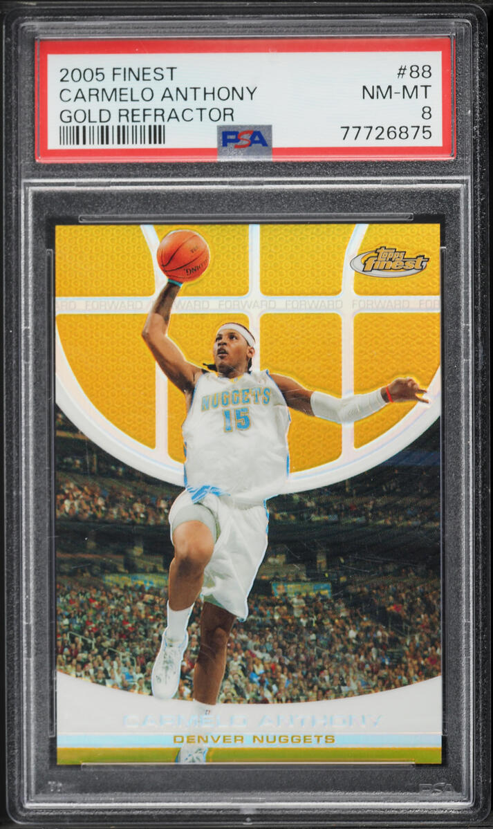 2005 Finest Gold Refractor Carmelo Anthony /39 #88 PSA 8 NM-MT - Photo 1