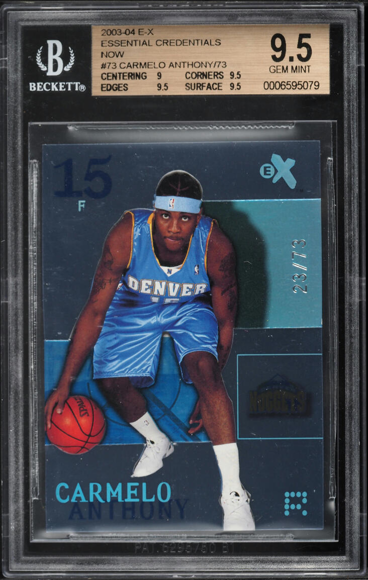 2003 Fleer E-X Essential Credentials Now Carmelo Anthony ROOKIE /73 #73 BGS 9.5 GEM MINT - Photo 1