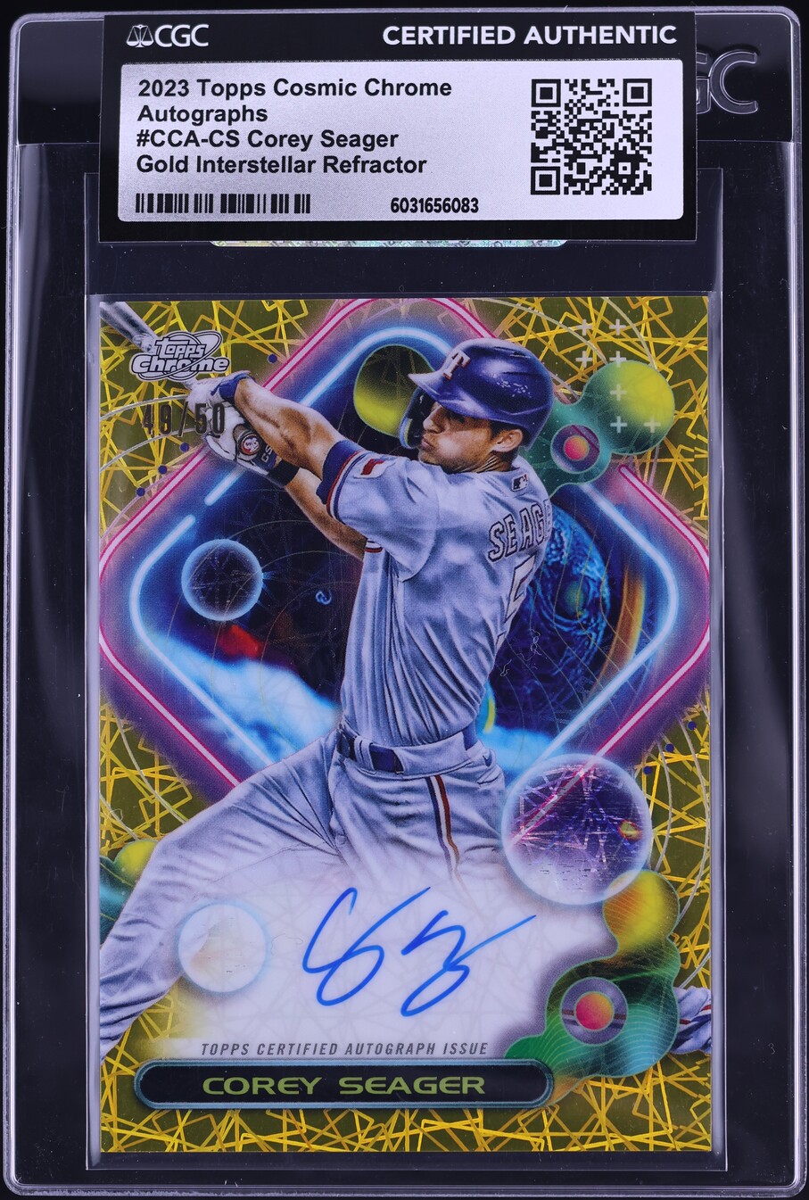 2023 Topps Chrome Cosmic Gold Interstellar Corey Seager AUTO /50 CGC AUTH