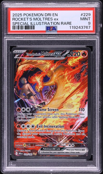 2025 Pokemon SV Destined Rivals Rocket's Moltres Ex #031 PSA 10