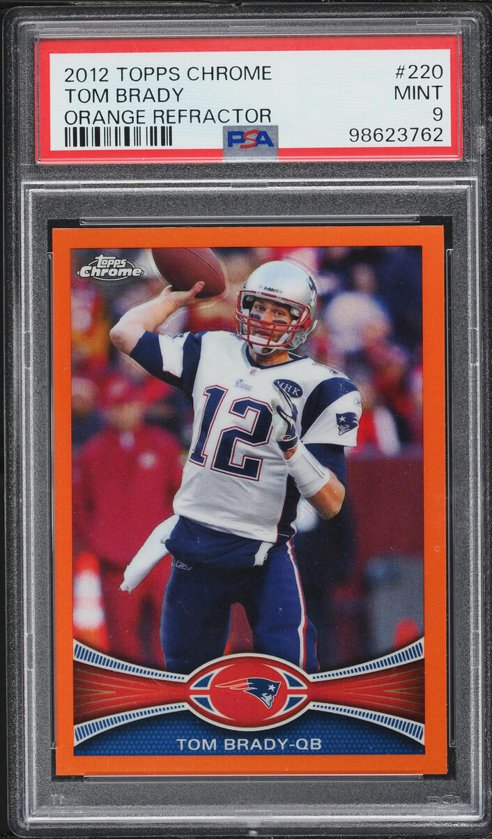 2012 Topps Chrome Orange Refractor Tom Brady #220 PSA 9 MINT