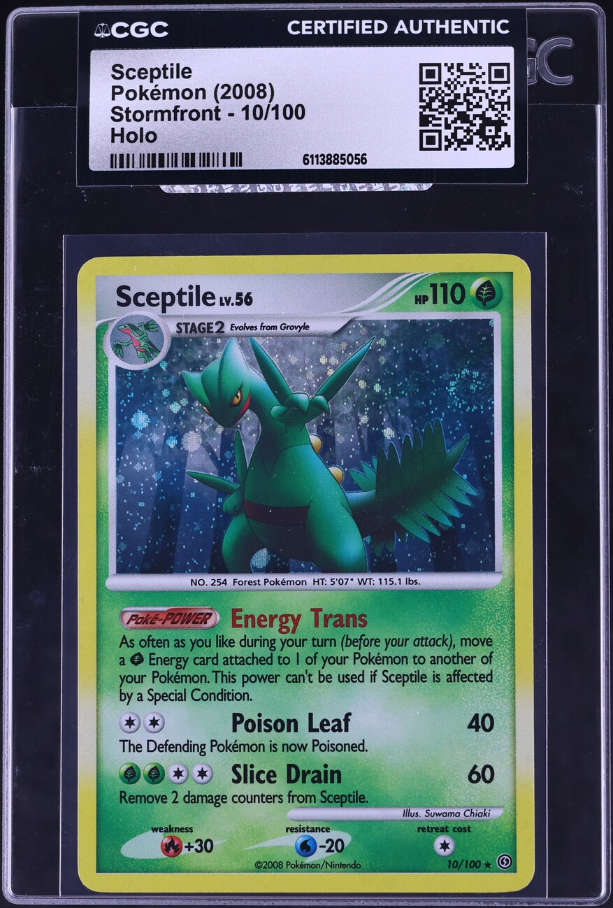 2008 Pokemon Diamond & Pearl Stormfront Holo Sceptile #10 CGC AUTH
