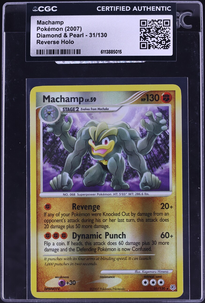 2007 Pokemon Diamond & Pearl Reverse Holo Machamp #31 CGC AUTH