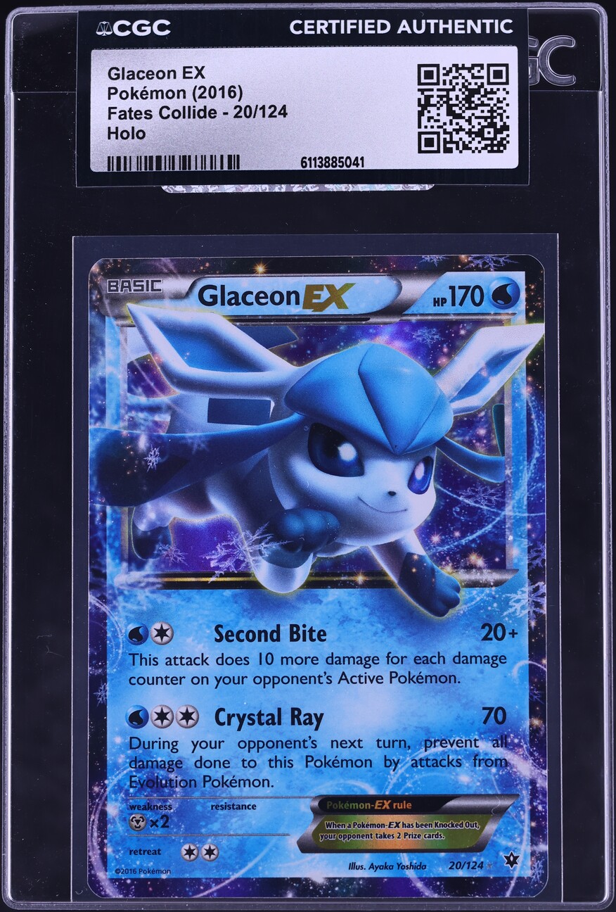 2016 Pokemon XY Fates Collide Holo Glaceon EX #20 CGC AUTH