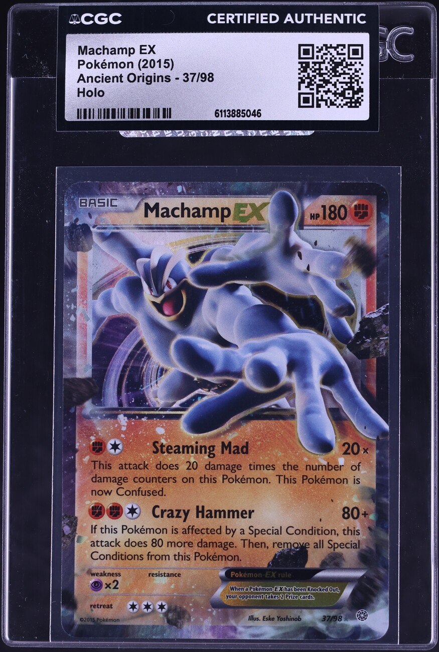 2015 Pokemon XY Ancient Origins Holo Machamp EX #37 CGC AUTH