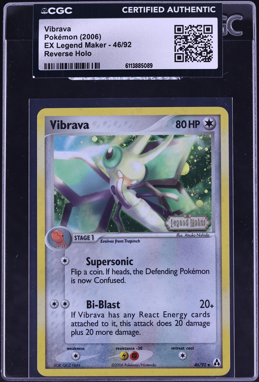 2006 Pokemon EX Legend Maker Reverse Holo Vibrava #46 CGC AUTH