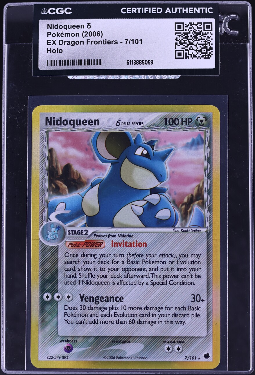 2006 Pokemon EX Dragon Frontiers Holo Nidoqueen #7 CGC AUTH