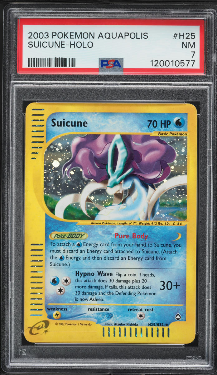 2003 Pokemon Aquapolis Holo Suicune #H25 PSA 7 NRMT