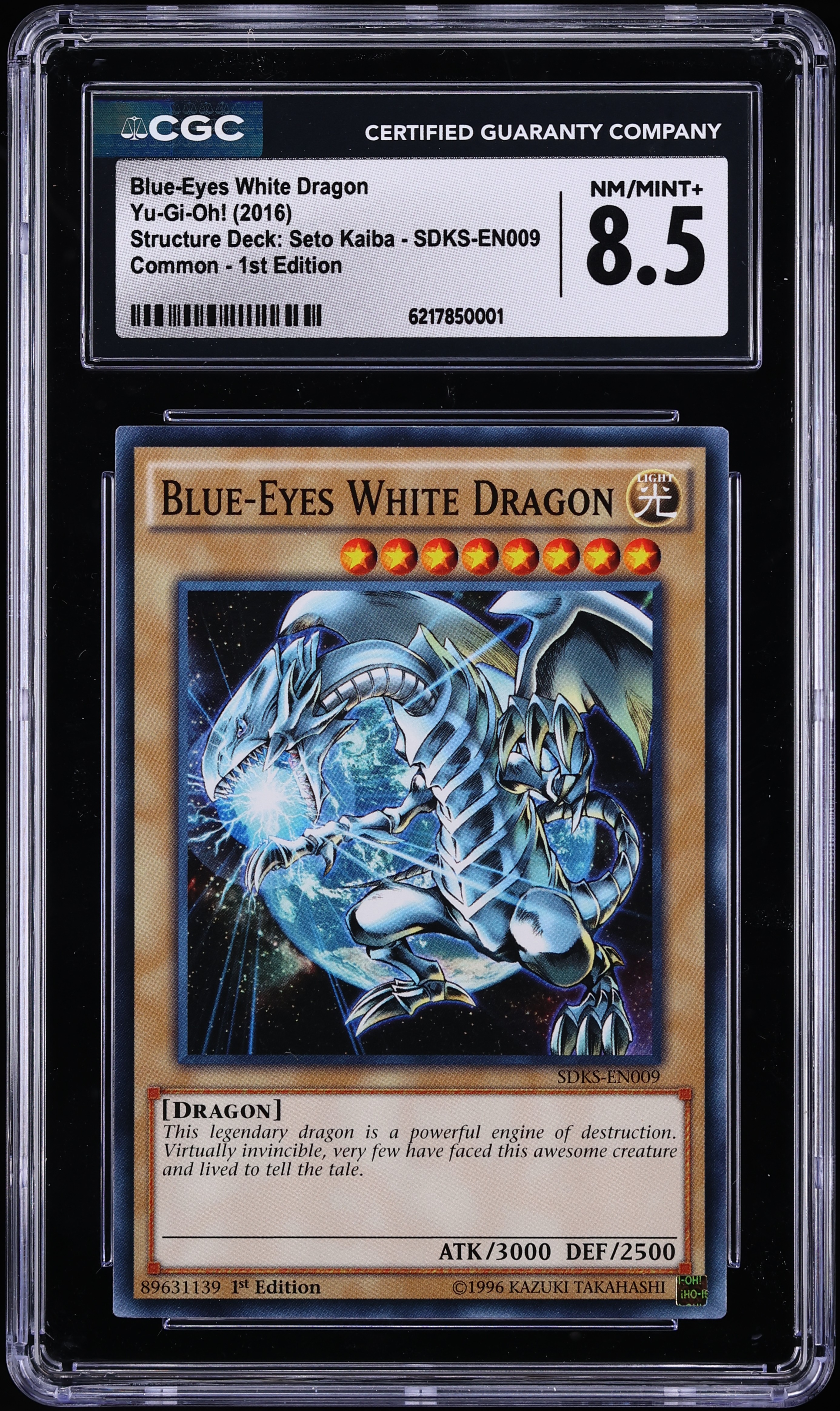 2016 Yu-Gi-Oh! SDKS 1st Edition Blue-Eyes White Dragon #SDKS-EN009 CGC 8.5 NM-MT+